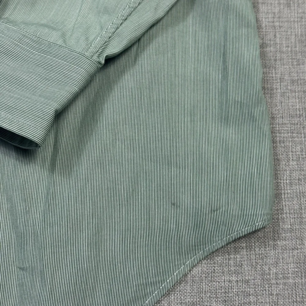 Ralph Lauren Button-Down Dress Shirt Mens 16.5 32/33 Green Striped Classic Fit